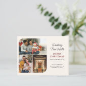 デッキングホールズファミリーフォトコラージュホリデームービング シーズンポストカード (スタンド正面)