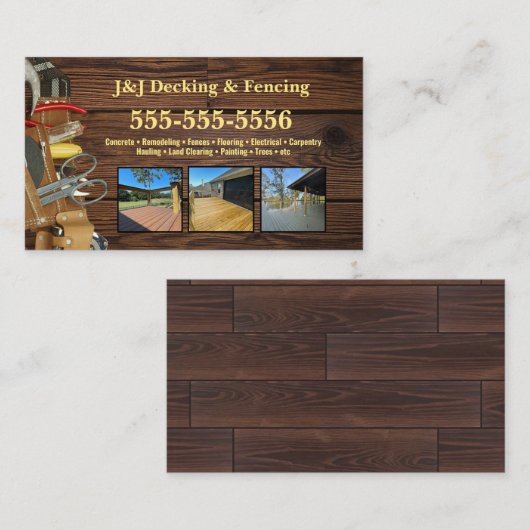 デッキ及びフェンシングツールベルトの名刺 名刺 (正面/裏面)