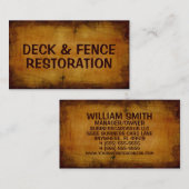 デッキ及びフェンス復旧アンティーク名刺 名刺 (正面/裏面)
