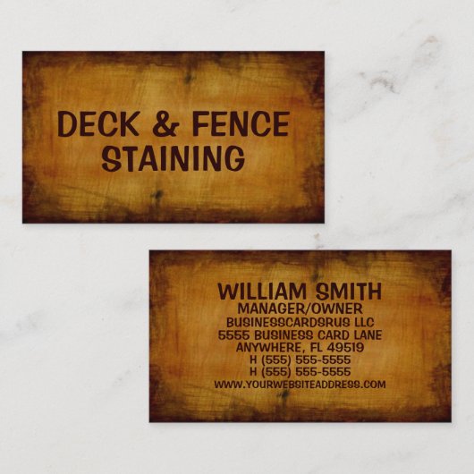デッキ及びフェンス汚れアンティーク名刺 名刺 (正面/裏面)