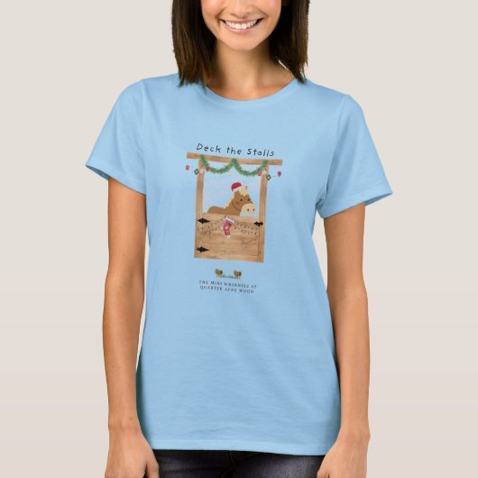 デッキ・ザ・ストールズ 女性用 クリスマス ポニー Tシャツ (正面)