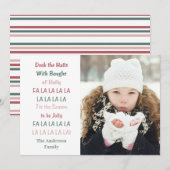 「デッキ・ザ・ホールズ」のクリスマス ホリデー カード (正面/裏面)