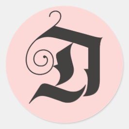 デッキDモノグラムモダンピンクブラック ラウンドシール