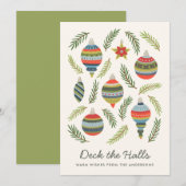 「デック・ザ・ホールズ」ヴィンテージオーナメント ホリデーカード (正面/裏面)