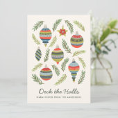 「デック・ザ・ホールズ」ヴィンテージオーナメント ホリデーカード (スタンド正面)