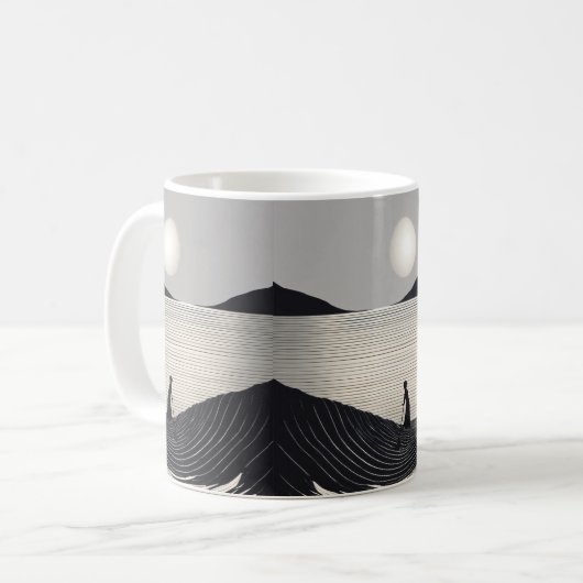 デッサンシンプルミニマル主義のディューンのペルソナルエドゥーヌV コーヒーマグカップ (正面左)