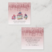 デッサーツパティシシェフベイカーバラ金ゴールドグリッター スクエア名刺 (正面/裏面)