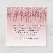 デッサーツパティシシェフベイカーバラ金ゴールドグリッター スクエア名刺 (裏面)