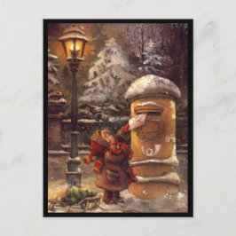 デッシンエンファントポスタントsa lettre noel ポストカード