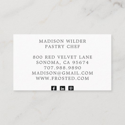 デッセエレガントルトケータリングパティシシェフベイカー 名刺 (裏面)
