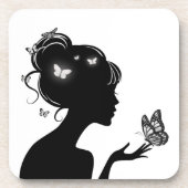 デッソスデヴェレラフェムパピヨン毛布 コースター (正面)