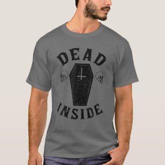 デッドインサイドコヒンドクロススカルハロウィンおもしろい Tシャツ