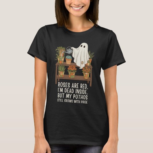 デッドインサイド - おもしろい幽霊植物愛好家 Tシャツ (正面)