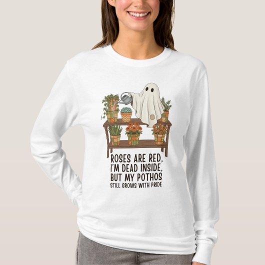 デッドインサイド - おもしろい幽霊植物愛好家 Tシャツ (正面)