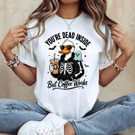 デッドインサイド アイスコーヒー スケルトン ダック Tシャツ