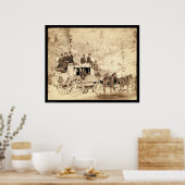 デッドウッドステージコーチブラックヒルズSD 1889 ポスター (キッチン)