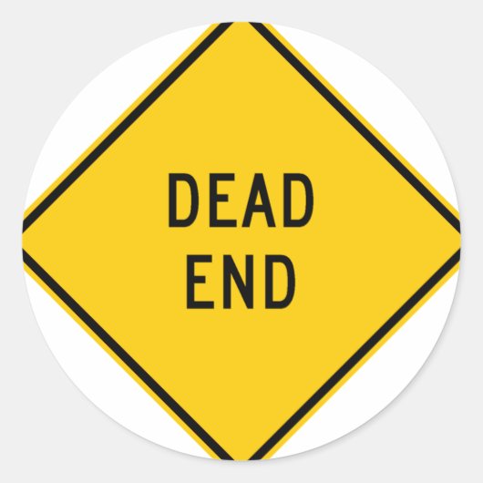 デッドエンド高速道路の標識 ラウンドシール (正面)