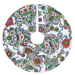 デッドスカルスカートの砂糖の日 ブラッシュドポリエステルツリースカート