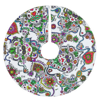 デッドスカルスカートの砂糖の日 ブラッシュドポリエステルツリースカート