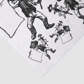 デッドスケルトンのエッチングのデカップコラージュの日 薄葉紙 (詳細)