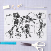 デッドスケルトンのエッチングのデカップコラージュの日 薄葉紙 (クラフト)