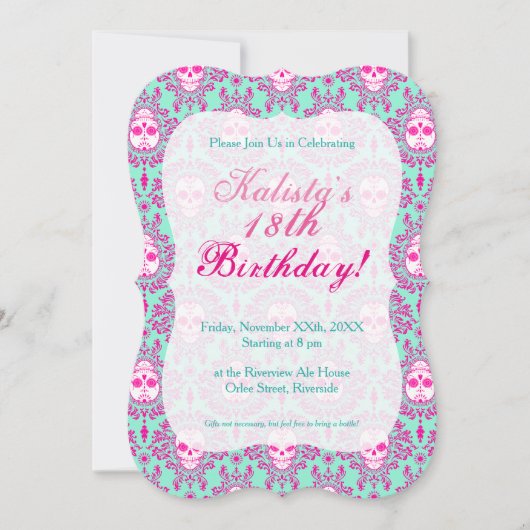 デッドダマスクシックシュガースカルカスタム招待状 招待状 (正面)