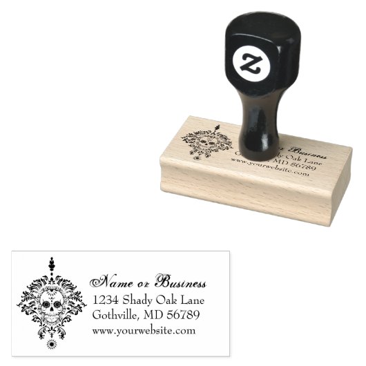 デッドダマスクパーソナライズされた差出人住所スタンプ ラバースタンプ (押印)