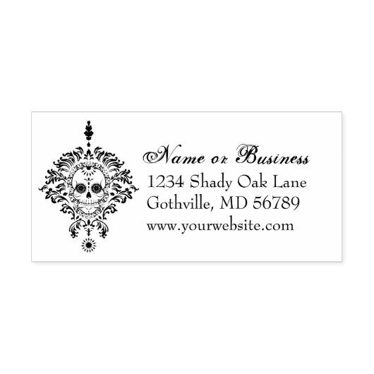 デッドダマスクパーソナライズされた差出人住所スタンプ ラバースタンプ (インプリント)