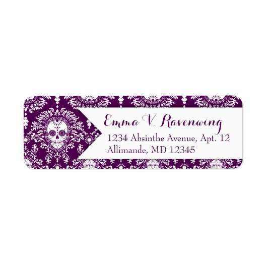 デッドダマスク – カスタムスカル差出人住所 ラベル (正面)