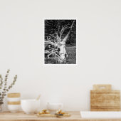 デッドツリーブラック&ホワイトプリント ポスター (キッチン)