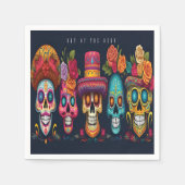 デッドデイパーティーシュガースカルハロウィンホリデー スタンダードカクテルナプキン (正面)