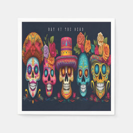 デッドデイパーティーシュガースカルハロウィンホリデー スタンダードカクテルナプキン