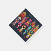 デッドデイパーティーシュガースカルハロウィンホリデー スタンダードカクテルナプキン (角)