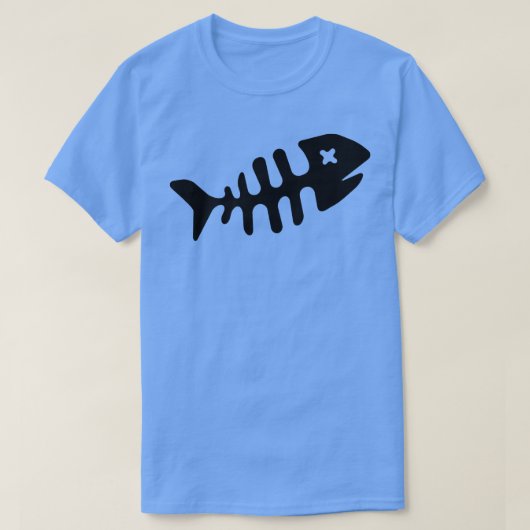 デッドフィッシュスケルトン魚釣りスイミング  Tシャツ (デザイン正面)