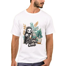 デッドプランツクラブ かわいいスケルトンキャット 植物ケアTシャツ