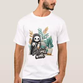 デッドプランツクラブ かわいいスケルトンキャット 植物ケアTシャツ Tシャツ