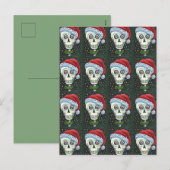 デッドヘッドサンタスカル、クリスマススケルトンユーモア シーズンポストカード (正面/裏面)