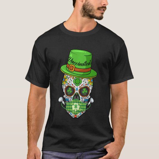 デッドマスクワクチンの砂糖スカルSaint patricks day Tシャツ (正面)