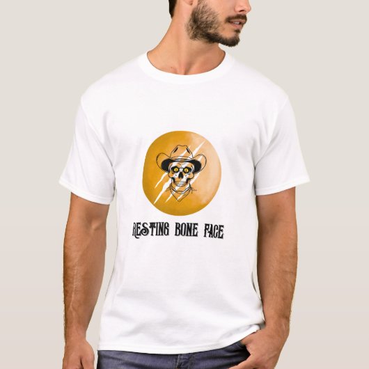 “デッドマンズロデオ | 西部劇のドクロ ハロウィン Tシャツ (正面)