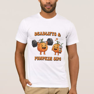 デッドリフトとパンプキンシップスで秋のフィットネスを満喫 Tシャツ