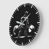デッドリフトやる気を起こさせる – ジム、トレーニングフィットネスアニメ ラージ壁時計 (傾斜)
