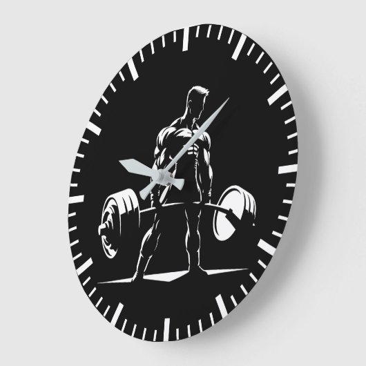 デッドリフトやる気を起こさせる – ジム、トレーニングフィットネスアニメ ラージ壁時計 (傾斜)