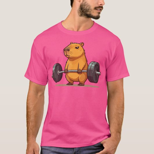 デッドリフトキャピおもしろいバラフィットネスケイピー恋人 Tシャツ (正面)
