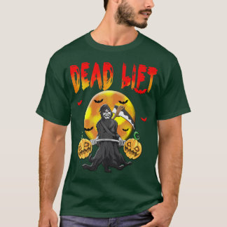 デッドリフトスケルトンセンサントレーニングハロウィンウェイト Tシャツ