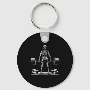 デッドリフトスケルトンハロウィーンジムのジムジョーク重量挙げ キーホルダー