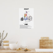 デッドリフト – エクササイズ – 筋肉の解剖図 ポスター (キッチン)