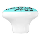 デッド砂糖の日スカルドレスザーノブのプルブルー セラミックノブ (側面)