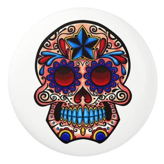 デッド砂糖スカルドレスザーノブのプルの日 セラミックノブ (正面)