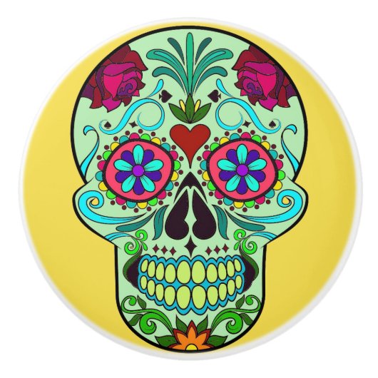 デッド砂糖スカルドレスザーノブのプルの日 セラミックノブ (正面)