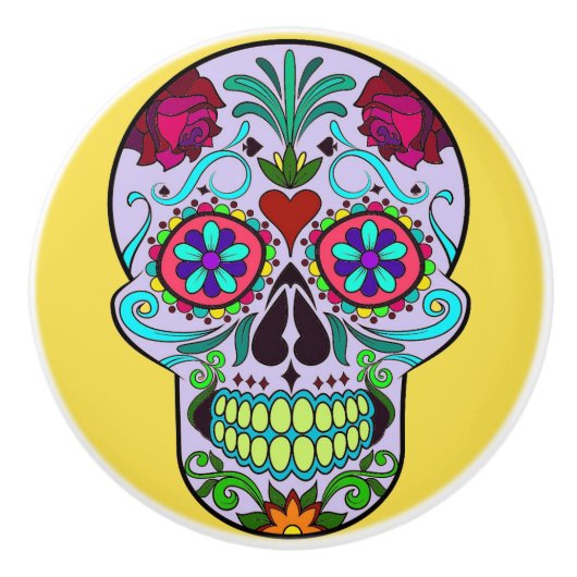 デッド砂糖スカルドレスザーノブのプルの日 セラミックノブ (正面)